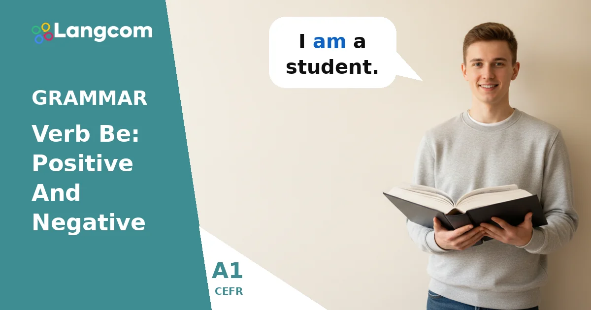 Learn ‘Be’ Verb: Positive & Negative Forms (A1 English Grammar) Learn 'Be' Verb: Positive & Negative Forms (A1 English Grammar) — A1 English grammar lesson by Langcom